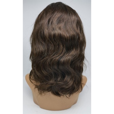 12inch dark brown body wave Chinese remy human hair bob lace front wig