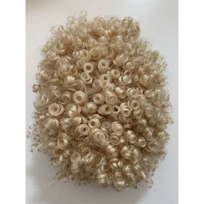 Curly  blonde color full lace Toupee