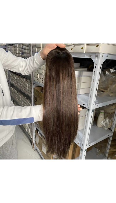 16inch Chinese Virgin human hair silk straight top quality silk topper