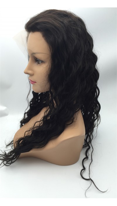 20inch natural hairline beautiful natural wave Indian remy human hair full lace wig shinewig