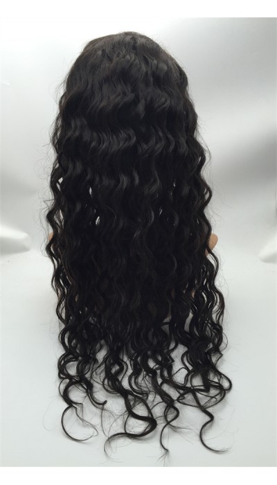 20inch natural hairline beautiful natural wave Indian remy human hair full lace wig shinewig