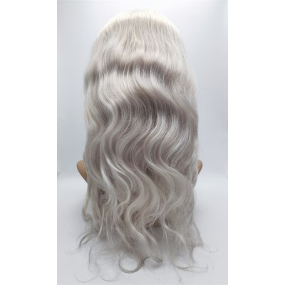 14inch white body wave Chinese remy human hair natural full lace wig