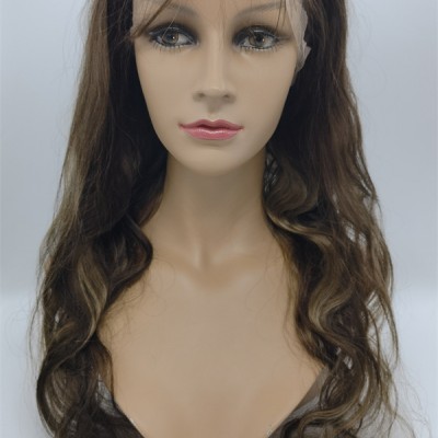 22inch ombre piano body wavy Chinese remy hair full lace wig