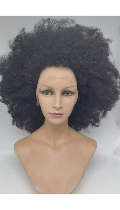 22inch natural color kinky afro Chinese remy hair full lace wig