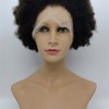 8 inch natural brown dark brown color kinky afro Chinese remy human hair full lace wig from shinewig