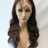 18inch dark brown color body wave Remy human hair full lace wig