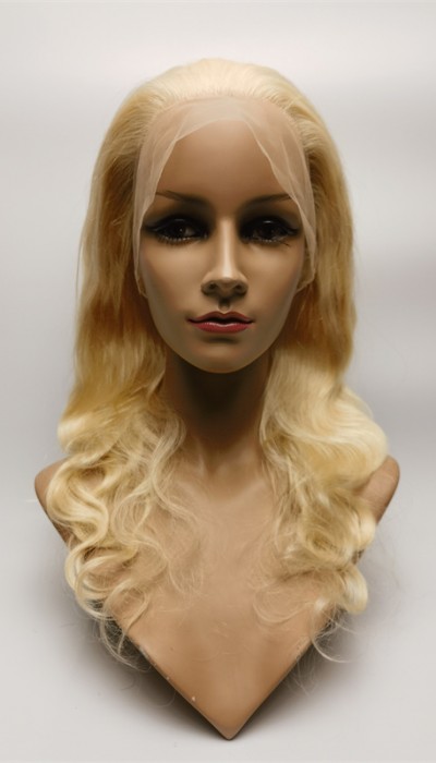 18inch blonde color 613 body wave remy human hair natural full lace wig from shinewig