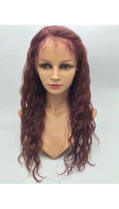 22inch natural hairline beautiful natural wavy Chinese remy virgin hair full lace wig