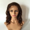 14inch dark brown color body wave Chinese remy human hair lace front wig