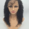 18inch natural color curly Chinese virgin human hair natural lace front  wig