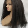 18inch natural color kinky straight Chinese virgin human hair natural lace front  wig