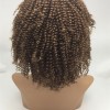 8inch dark brown color afro curl Indian vigin human hair lace front wig