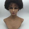 8inch natural color kinky afro Indian vigin hair lace front wig