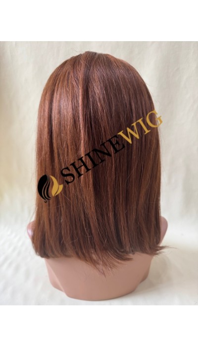 10 inch #30 COLOR  silky straight  Chinese remy human hair BOB 5*5 lace closure wig