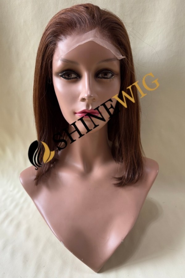 10 inch #30 COLOR  silky straight  Chinese remy human hair BOB 5*5 lace closure wig