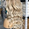 20inch ombre and piano color wavy super high quality Chinese virgin human hair natural lace front celebrity wig