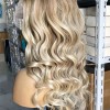 20inch ombre and piano color wavy super high quality Chinese virgin human hair natural lace front celebrity wig