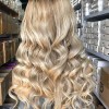 20inch ombre and piano color wavy super high quality Chinese virgin human hair natural lace front celebrity wig