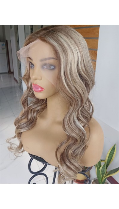 20inch ombre and piano color  super high quality Chinese virgin human hair natural lace front celebrity wig