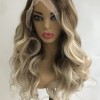 20inch ombre color wavy super high quality Chinese virgin human hair natural lace front celebrity wig