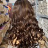 20inch BAYALAGE COLOR  natural hairline with small knots super high quality Chinese virgin human hair lace front celebrity wig