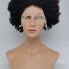 10 inch natural black kinky afro  Chinese remy human hair lace front wig