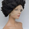 10 inch natural black kinky afro  Chinese remy human hair lace front wig