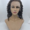 14inch medium brown color deep curly Indian remy human hair lace front wig