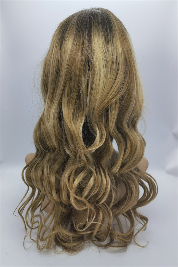 20inch ombre and piano color balayage color loose wavy super high quality Chinese virgin human hair natural lace front celebrity wig from shinewig