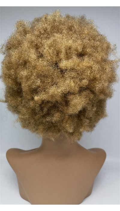 8inch GOLDEN BLONDE 27 kinky afro Chinese remy human hair lace front wig