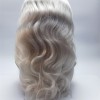 18inch white color body wave remy human hair natural lace front  wig from shinewig