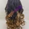 20inch OMBRE color WAVY remy human hair natural lace frontal  wig