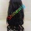 20inch Natural color body WAVY remy human hair natural lace frontal  wig from shinewig