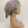 PIXIE style gray white color lace front wig from shinewig