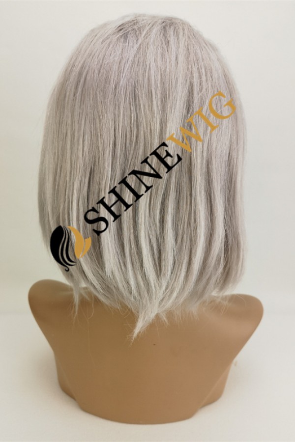 PIXIE style light gray white color lace front wig from shinewig