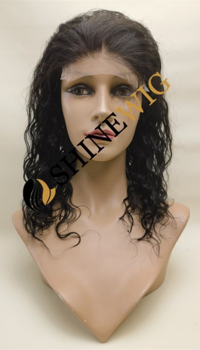 12inch natural color loose wave remy human hair 5 by 5 HD lace closure wig from shinewig