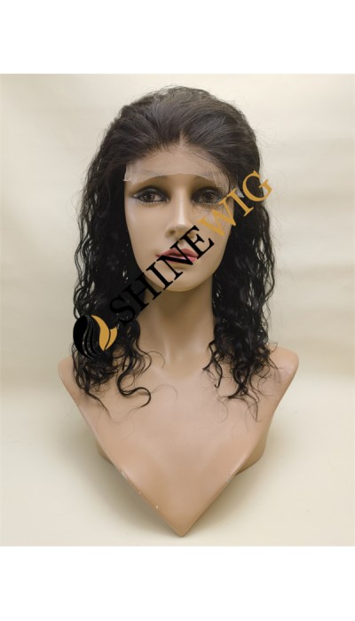 12inch natural color loose wave remy human hair 5 by 5 HD lace closure wig from shinewig