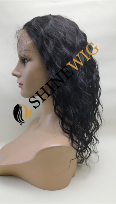 12inch natural color loose wave remy human hair 5 by 5 HD lace closure wig from shinewig