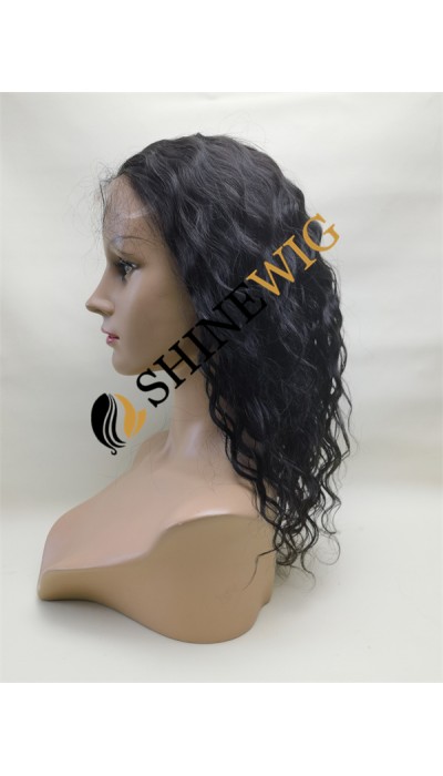 12inch natural color loose wave remy human hair 5 by 5 HD lace closure wig from shinewig