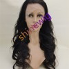 22inch natural color body wave remy human hair natural lace frontal  wig from shinewig