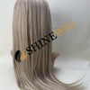 18inch balayage highlight blonde color straight remy human hair natural lace front  wig from shinewig