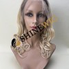 18inch ombre blonde color curly remy human hair natural lace front  wig from shinewig