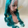 22inch green color body wave  remy hair lace front  wig  from shinewig