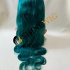 22inch green color body wave  remy hair lace front  wig  from shinewig