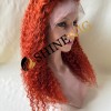 18inch Red COLOR  curly remy human hair natural lace front  wig from shinewig
