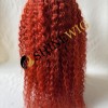 18inch Red COLOR  curly remy human hair natural lace front  wig from shinewig