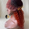 18inch Red COLOR  curly remy human hair natural lace front  wig from shinewig