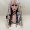 16inch wavy  brown and gray color remy human hair natural HD lace front wig from shinewig