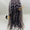 16inch wavy  brown and gray color remy human hair natural HD lace front wig from shinewig
