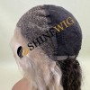 16inch wavy  brown and gray color remy human hair natural HD lace front wig from shinewig